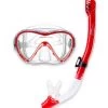 Pro Dive Series Silicone Dry Top Snorkel & Mask Set 3 (Red) -Surfline Shop pro dive series silicone dry top snorkel mask set 3 red 2