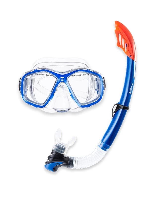 Two Bare Feet Adult PVC Mask, Snorkel & F70 Fins 3 Piece Set (Blue) 4 Two Bare Feet Adult PVC Mask, Snorkel & F70 Fins 3 Piece Set (Blue) - Image 2