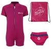 Deluxe Baby Swim Kit - Classic Wetsuit + Swim Nappy + Bag (Raspberry) -Surfline Shop raspberry2