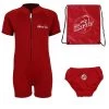 Deluxe Baby Swim Set - Classic Wetsuit + Swim Nappy + Bag (Red) 1 Deluxe Baby Swim Set - Classic Wetsuit + Swim Nappy + Bag (Red) -Surfline Shop red2