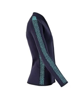 Two Bare Feet Womens Silicone Print Series Full Zip 2.5mm Wetsuit Jacket (Black/Mint) -Surfline Shop silicone series jacket mint 7