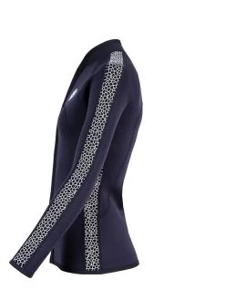 Two Bare Feet Womens Silicone Print Series Full Zip 2.5mm Wetsuit Jacket (Black/White) -Surfline Shop silicone series jacket white 3