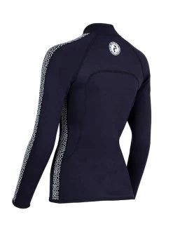 Two Bare Feet Womens Silicone Print Series Full Zip 2.5mm Wetsuit Jacket (Black/White) -Surfline Shop silicone series jacket white 4