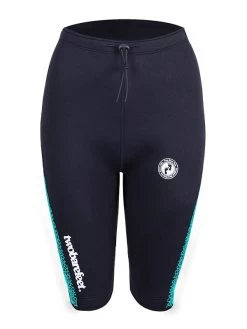 Two Bare Feet Womens Silicone Print Series 2.5mm Neoprene Wetsuit Shorts (Black/Mint)