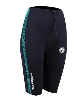 Two Bare Feet Womens Silicone Print Series 2.5mm Neoprene Wetsuit Shorts (Black/Mint) -Surfline Shop silicone series mint 8 2