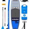 Two Bare Feet Sport Air (Allround XL) 10'10" X 33" X 6" Inflatable SUP Deluxe Fibreglass Hybrid Pack (Blue) -Surfline Shop sport air 10 10 blue fibreglass pack