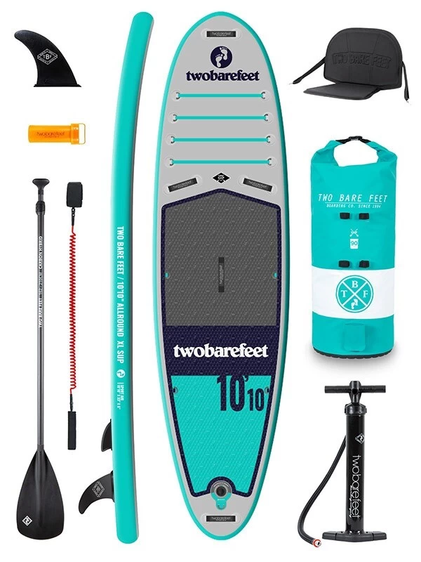 Two Bare Feet Sport Air (Allround XL) 10'10" X 33" X 6" Inflatable SUP Deluxe Carbon Hybrid Pack (Teal) 3 Two Bare Feet Sport Air (Allround XL) 10'10" X 33" X 6" Inflatable SUP Deluxe Carbon Hybrid Pack (Teal)