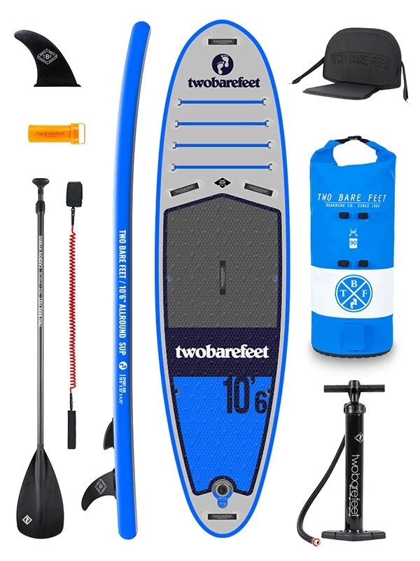 Two Bare Feet Sport Air (Allround) 10'6" X 33" X 4.75" Inflatable SUP Deluxe Carbon Hybrid Pack (Blue) 3 Two Bare Feet Sport Air (Allround) 10'6" X 33" X 4.75" Inflatable SUP Deluxe Carbon Hybrid Pack (Blue)