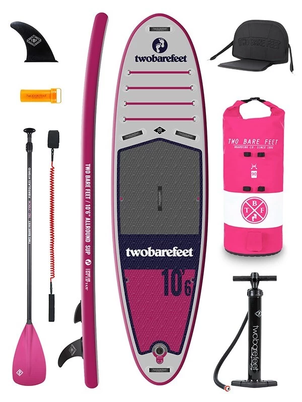 Two Bare Feet Sport Air (Allround) 10'6" X 33" X 4.75" Inflatable SUP Deluxe Fibreglass Pack (Raspberry) 3 Two Bare Feet Sport Air (Allround) 10'6" X 33" X 4.75" Inflatable SUP Deluxe Fibreglass Pack (Raspberry)