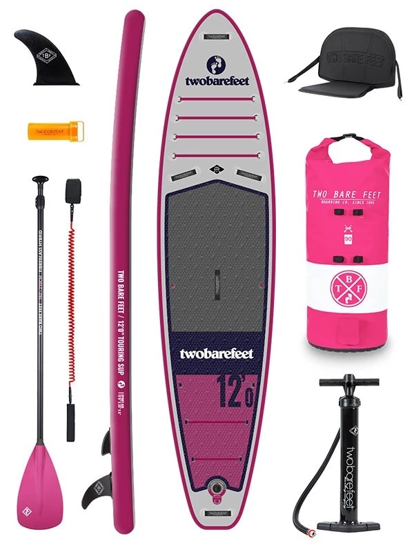 Two Bare Feet Sport Air (Touring) 12'0" X 33" X 6" Inflatable SUP Deluxe Fibreglass Hybrid Pack (Raspberry) 3 Two Bare Feet Sport Air (Touring) 12'0" X 33" X 6" Inflatable SUP Deluxe Fibreglass Hybrid Pack (Raspberry)