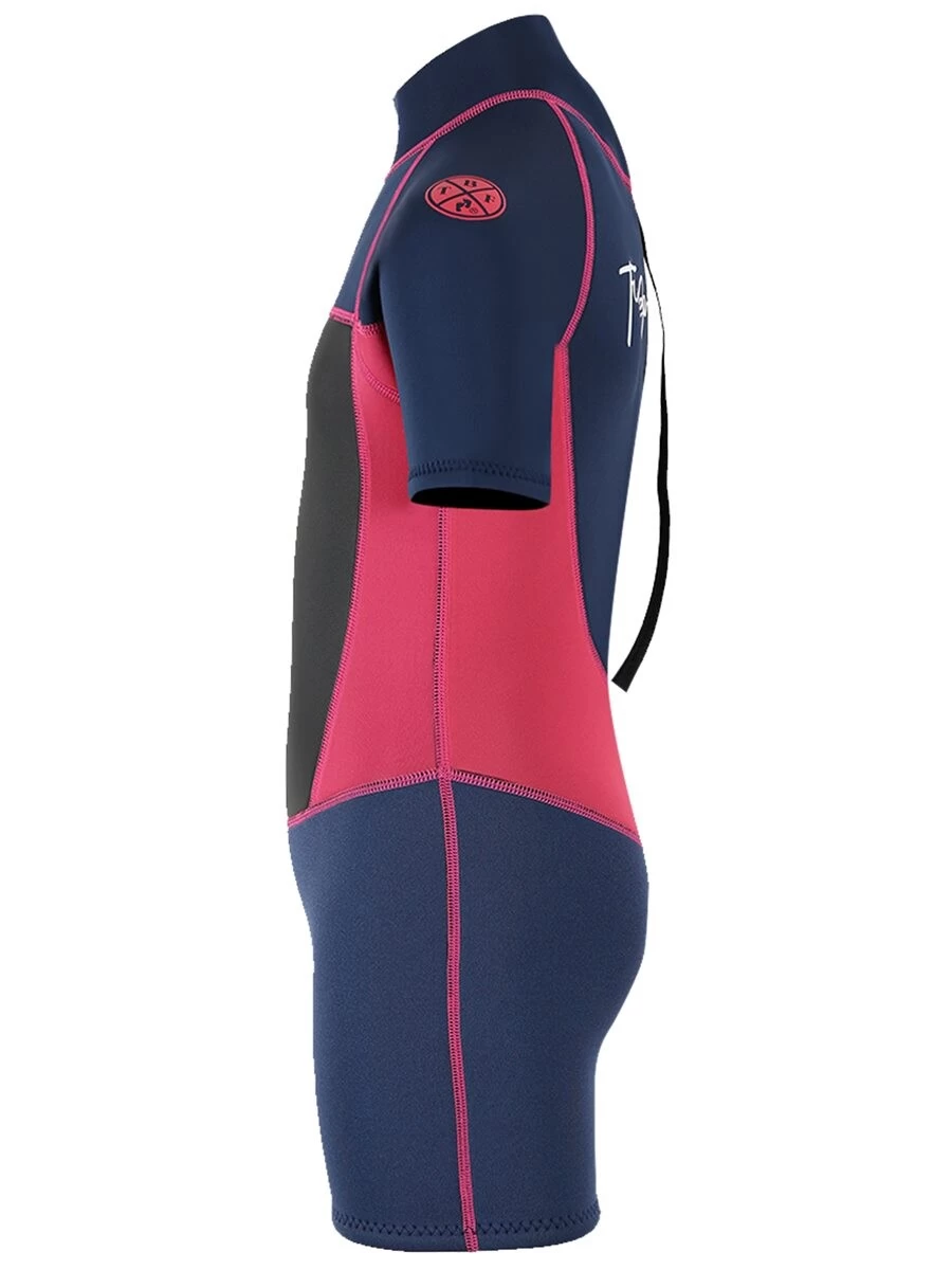 Two Bare Feet Squadron 3/2mm Junior Shorty Wetsuit (Blue/Fuchsia) 5 Two Bare Feet Squadron 3/2mm Junior Shorty Wetsuit (Blue/Fuchsia) - Image 3
