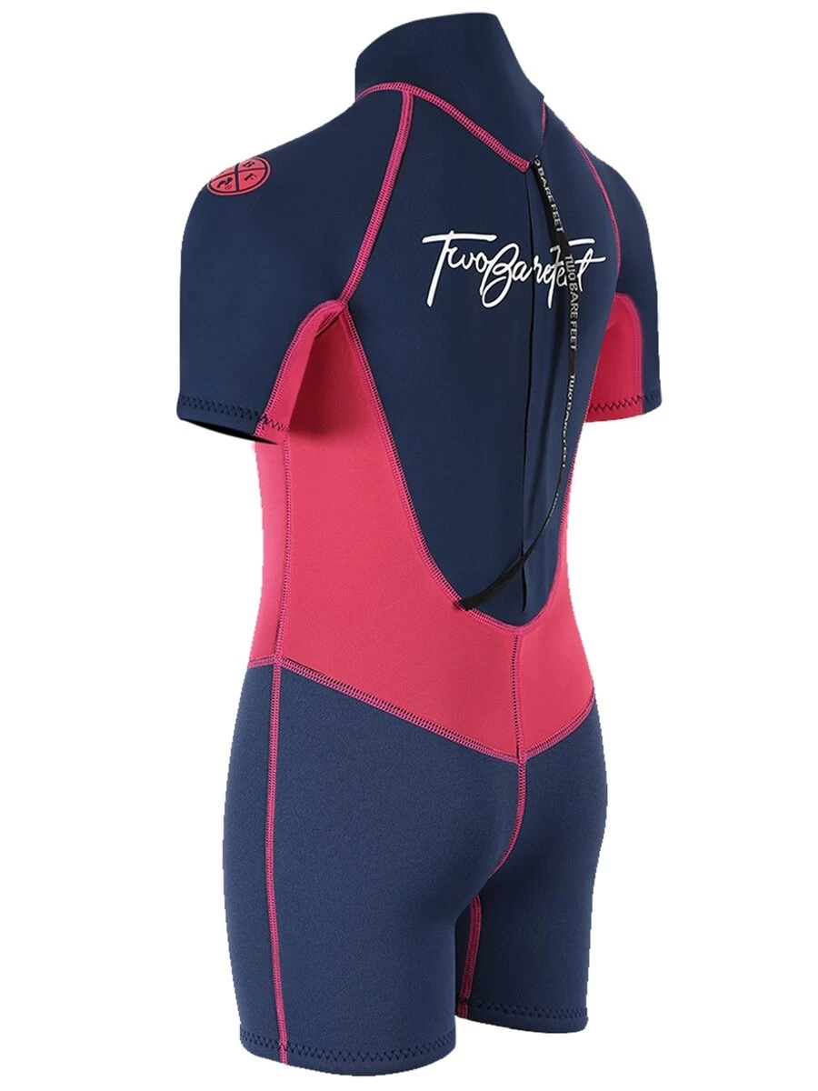 Two Bare Feet Squadron 3/2mm Junior Shorty Wetsuit (Blue/Fuchsia) 6 Two Bare Feet Squadron 3/2mm Junior Shorty Wetsuit (Blue/Fuchsia) - Image 4