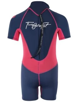 Two Bare Feet Squadron 3/2mm Junior Shorty Wetsuit (Blue/Fuchsia) 14 Two Bare Feet Squadron 3/2mm Junior Shorty Wetsuit (Blue/Fuchsia) -Surfline Shop squadron kids short arms short legs navy fuschia navy 5
