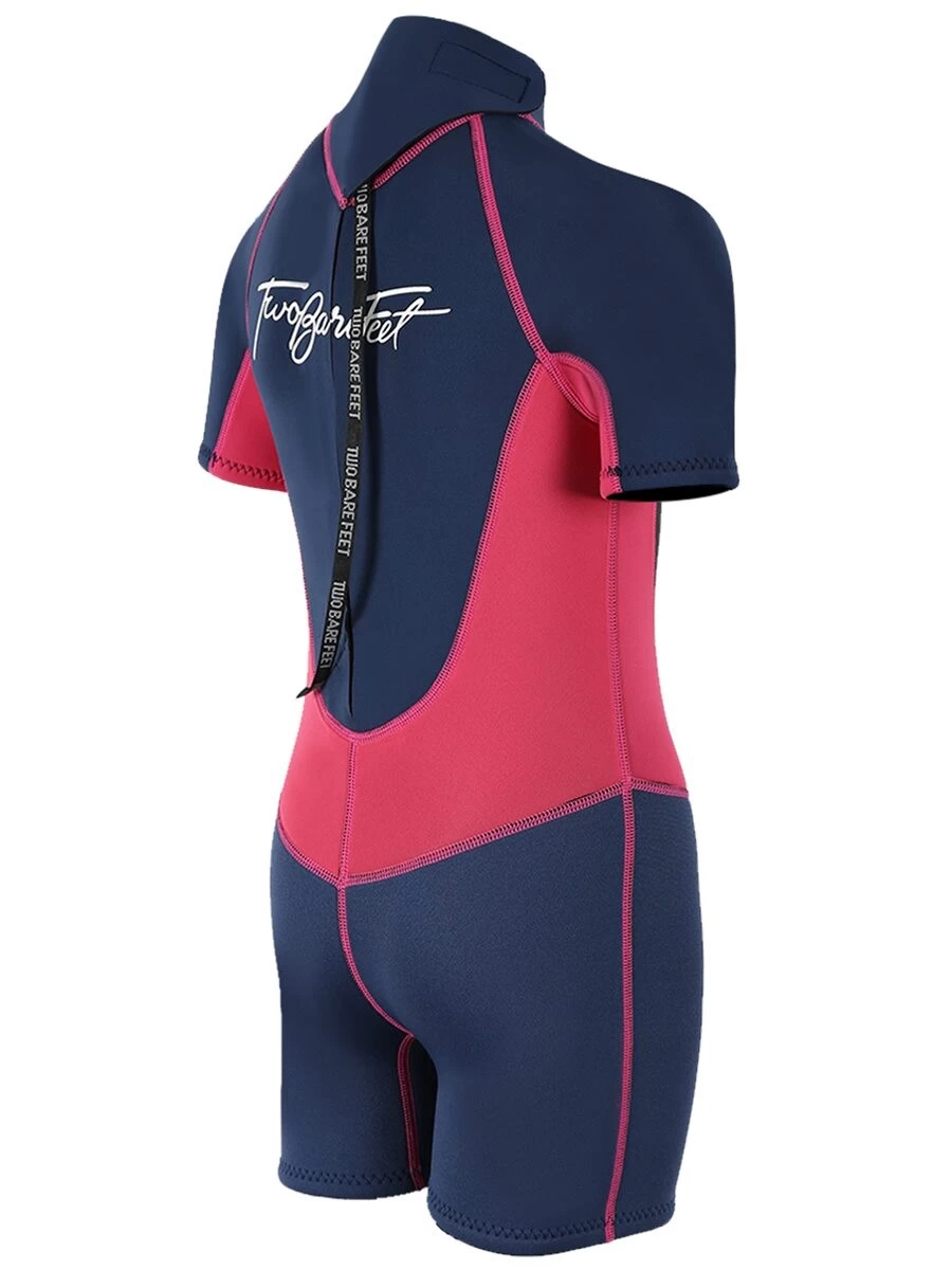 Two Bare Feet Squadron 3/2mm Junior Shorty Wetsuit (Blue/Fuchsia) 8 Two Bare Feet Squadron 3/2mm Junior Shorty Wetsuit (Blue/Fuchsia) - Image 6