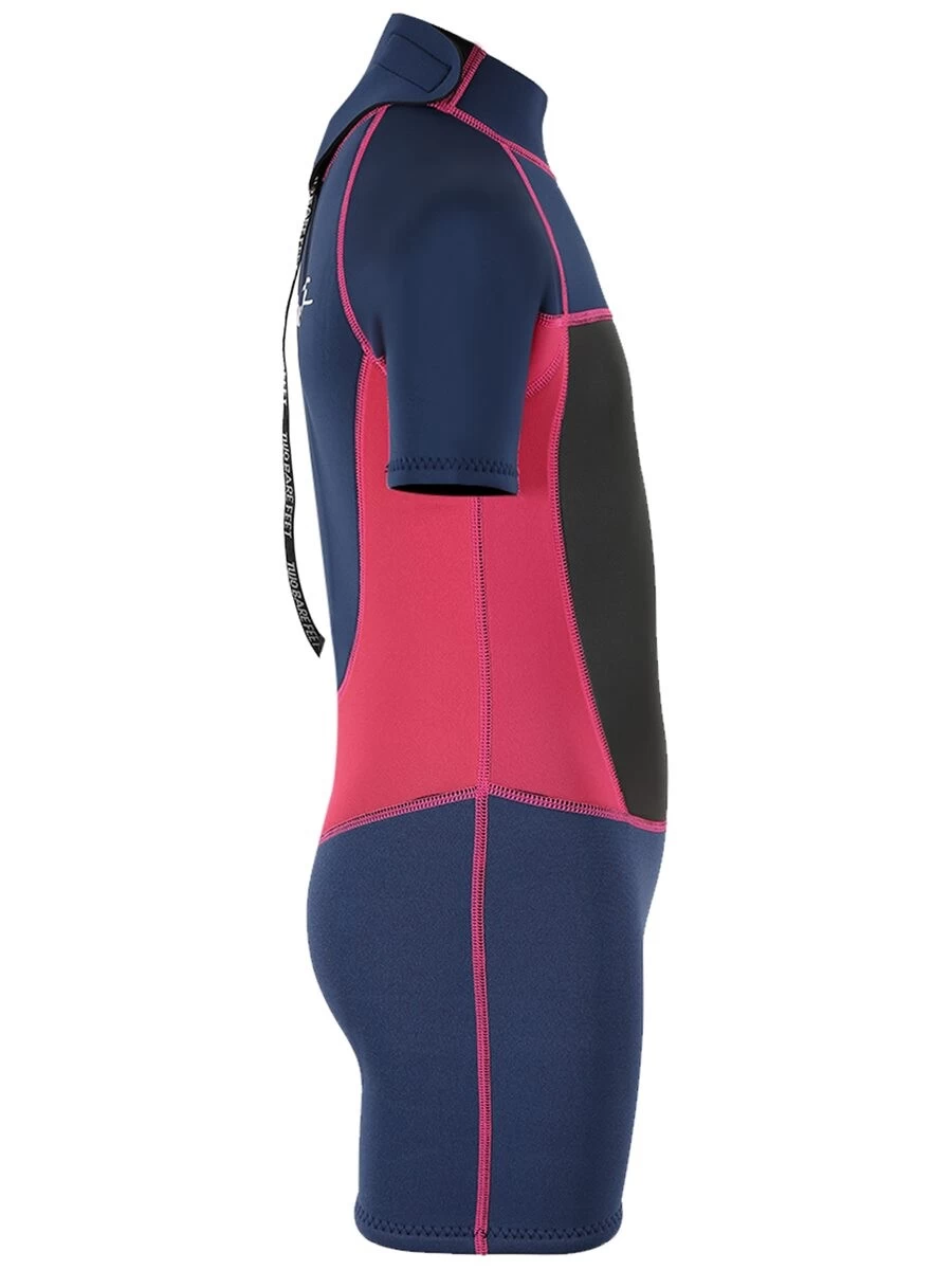 Two Bare Feet Squadron 3/2mm Junior Shorty Wetsuit (Blue/Fuchsia) 9 Two Bare Feet Squadron 3/2mm Junior Shorty Wetsuit (Blue/Fuchsia) - Image 7