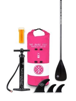 Two Bare Feet Sport Air (Allround) 10'6" X 33" X 4.75" Inflatable SUP Starter Pack (Raspberry) -Surfline Shop starter pink