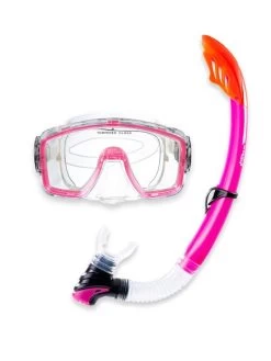 Two Bare Feet Adult Silicone Snorkel & Mask Set 1 (Pink)