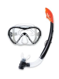 Two Bare Feet Adult Silicone Snorkel & Mask Set 3 (Black)