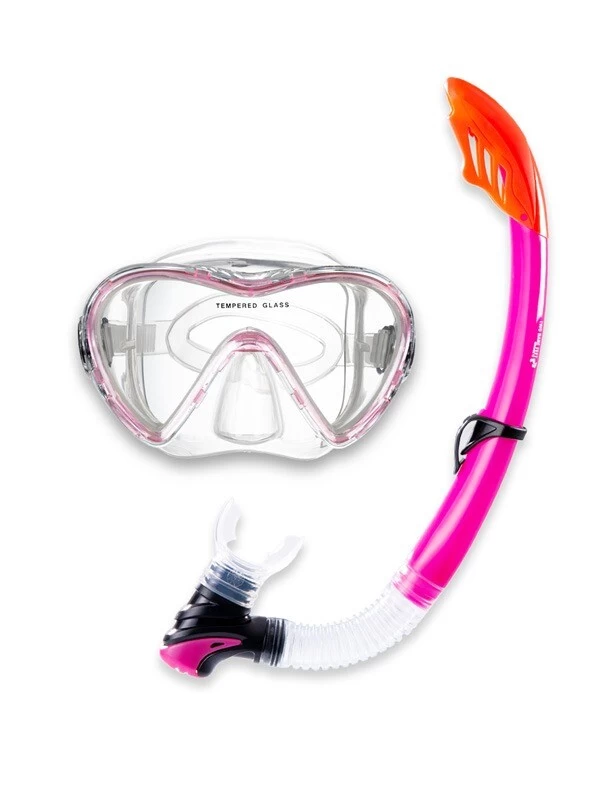 Two Bare Feet Adult Silicone Snorkel & Mask Set 3 (Pink)
