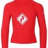 Two Bare Feet Junior "Diamond" Long Sleeve Rash Vest (Red) 2 Two Bare Feet Junior "Diamond" Long Sleeve Rash Vest (Red) -Surfline Shop two bare feet kids diamond rash vest long sleeve red front