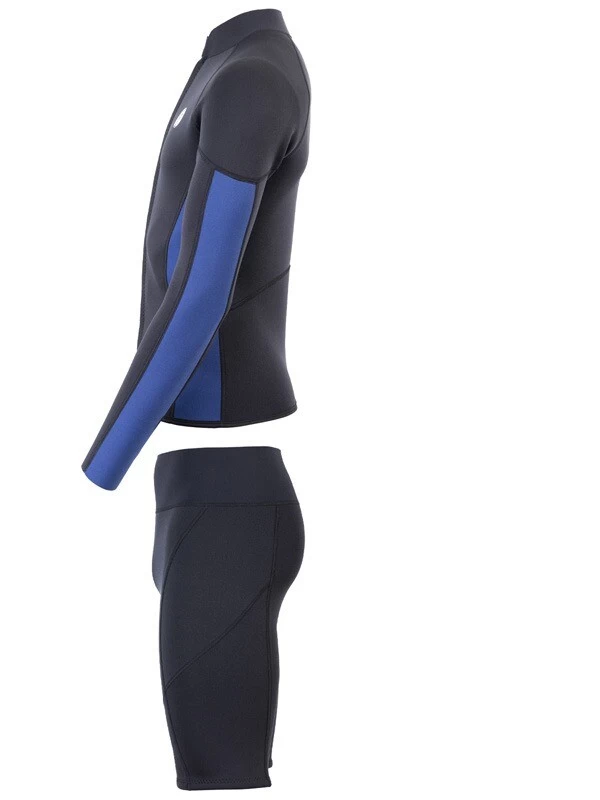 Two Bare Feet Perspective Full Zip 2.5mm Wetsuit Jacket & Shorts Set (Black/Blue) 6 Two Bare Feet Perspective Full Zip 2.5mm Wetsuit Jacket & Shorts Set (Black/Blue) - Image 4