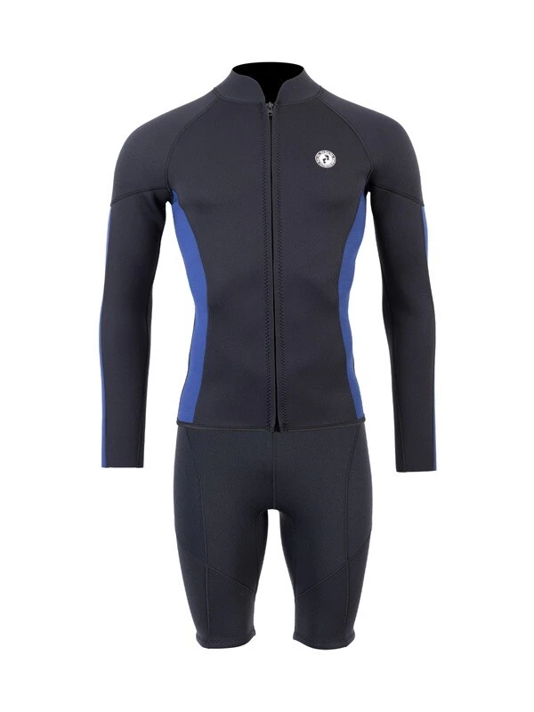 Two Bare Feet Perspective Full Zip 2.5mm Wetsuit Jacket & Shorts Set (Black/Blue) 3 Two Bare Feet Perspective Full Zip 2.5mm Wetsuit Jacket & Shorts Set (Black/Blue)