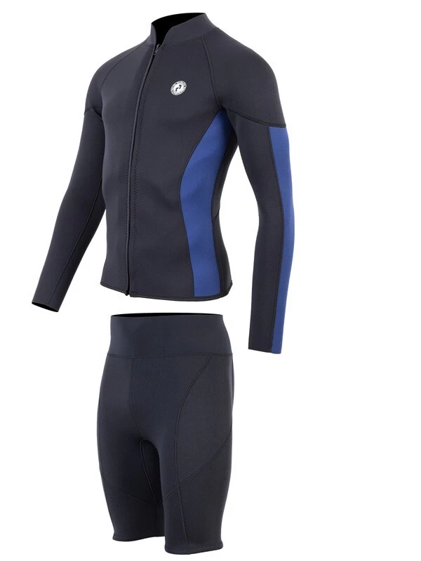 Two Bare Feet Perspective Full Zip 2.5mm Wetsuit Jacket & Shorts Set (Black/Blue) 5 Two Bare Feet Perspective Full Zip 2.5mm Wetsuit Jacket & Shorts Set (Black/Blue) - Image 3