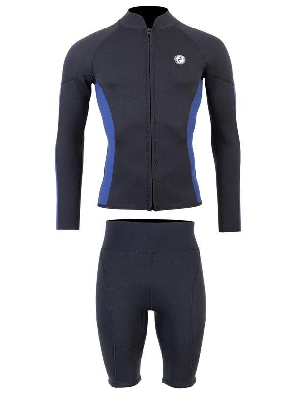 Two Bare Feet Perspective Full Zip 2.5mm Wetsuit Jacket & Shorts Set (Black/Blue) 4 Two Bare Feet Perspective Full Zip 2.5mm Wetsuit Jacket & Shorts Set (Black/Blue) - Image 2