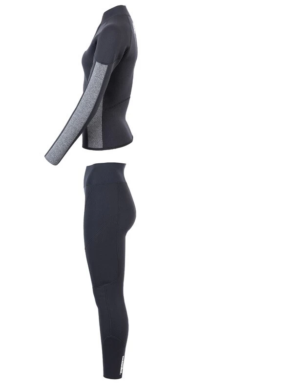 Two Bare Feet Unisex Perspective Half Zip 2.5mm Wetsuit Jacket & Pants Set (Black/Grey) 6 Two Bare Feet Unisex Perspective Half Zip 2.5mm Wetsuit Jacket & Pants Set (Black/Grey) - Image 4