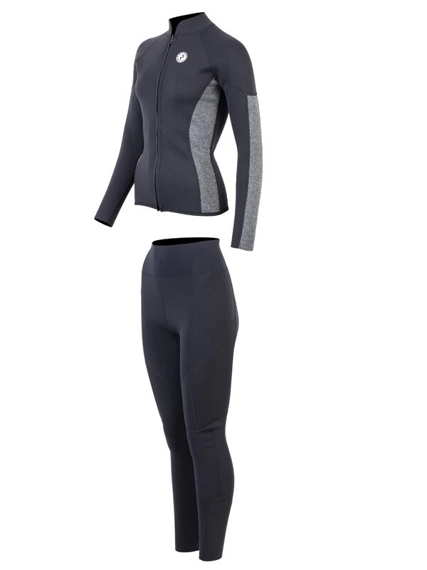 Two Bare Feet Unisex Perspective Full Zip 2.5mm Wetsuit Jacket & Pants Set (Black/Grey) 5 Two Bare Feet Unisex Perspective Full Zip 2.5mm Wetsuit Jacket & Pants Set (Black/Grey) - Image 3