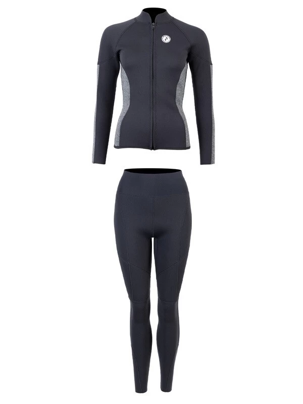 Two Bare Feet Unisex Perspective Full Zip 2.5mm Wetsuit Jacket & Pants Set (Black/Grey) 4 Two Bare Feet Unisex Perspective Full Zip 2.5mm Wetsuit Jacket & Pants Set (Black/Grey) - Image 2