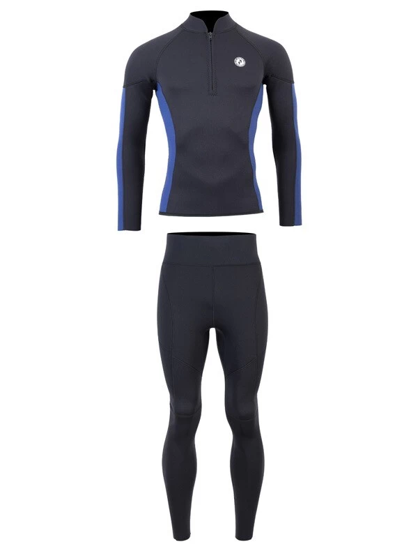 Two Bare Feet Perspective Half Zip 2.5mm Wetsuit Jacket & Pants Set (Black/Blue) 4 Two Bare Feet Perspective Half Zip 2.5mm Wetsuit Jacket & Pants Set (Black/Blue) - Image 2