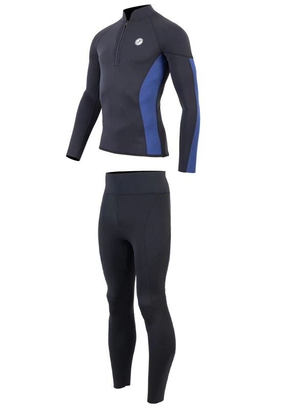 Two Bare Feet Perspective Half Zip 2.5mm Wetsuit Jacket & Pants Set (Black/Blue) 5 Two Bare Feet Perspective Half Zip 2.5mm Wetsuit Jacket & Pants Set (Black/Blue) - Image 3