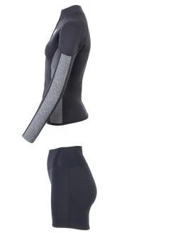 Two Bare Feet Unisex Perspective Full Zip 2.5mm Wetsuit Jacket & Hotpants Set (Black/Grey) 13 Two Bare Feet Unisex Perspective Full Zip 2.5mm Wetsuit Jacket & Hotpants Set (Black/Grey) -Surfline Shop ujyl7a i