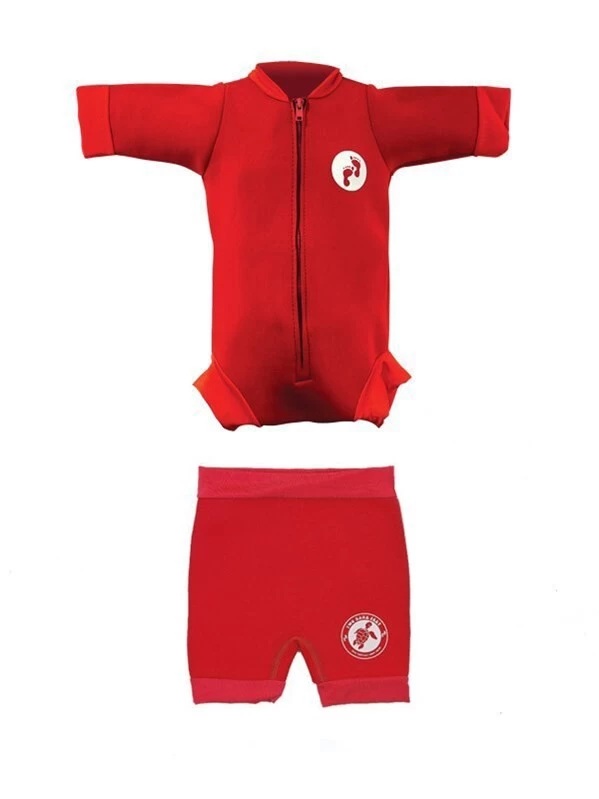 Essentials Baby Swim Kit - Newborn Wetsuit + Nappy Shorts (Red) 3 Essentials Baby Swim Kit - Newborn Wetsuit + Nappy Shorts (Red)