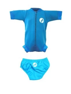 Essentials Baby Swim Kit - Newborn Wetsuit + Swim Nappy (Aqua)
