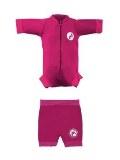 Essentials Baby Swim Kit - Newborn Wetsuit + Nappy Shorts (Raspberry)