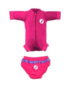 Essentials Baby Swim Kit - Newborn Wetsuit + Swim Nappy (Raspberry)