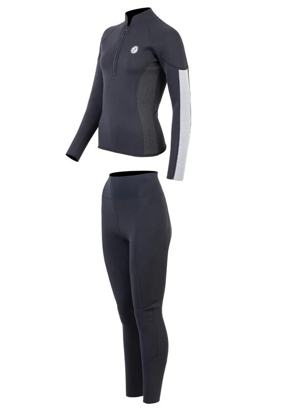 Two Bare Feet Unisex Perspective Half Zip 2.5mm Wetsuit Jacket & Pants Set (Black/Grey/Grey) 5 Two Bare Feet Unisex Perspective Half Zip 2.5mm Wetsuit Jacket & Pants Set (Black/Grey/Grey) - Image 3