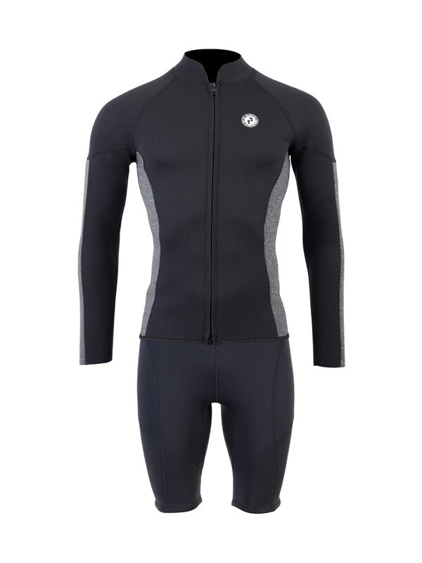 Two Bare Feet Perspective Full Zip 2.5mm Wetsuit Jacket & Shorts Set (Black/Grey) 3 Two Bare Feet Perspective Full Zip 2.5mm Wetsuit Jacket & Shorts Set (Black/Grey)