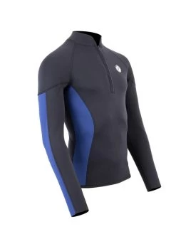 Two Bare Feet Perspective Half Zip 2.5mm Wetsuit Jacket (Black/Blue) 17 Two Bare Feet Perspective Half Zip 2.5mm Wetsuit Jacket (Black/Blue) -Surfline Shop unisex perspective half zip jacket black blue denim 8