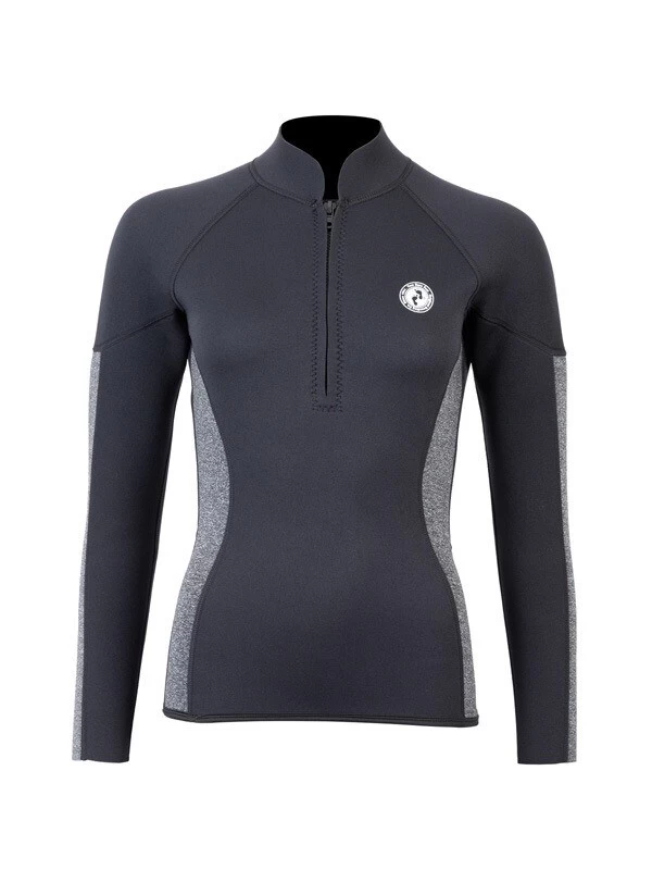 Two Bare Feet Unisex Perspective Half Zip 2.5mm Wetsuit Jacket (Black/Grey) 3 Two Bare Feet Unisex Perspective Half Zip 2.5mm Wetsuit Jacket (Black/Grey)
