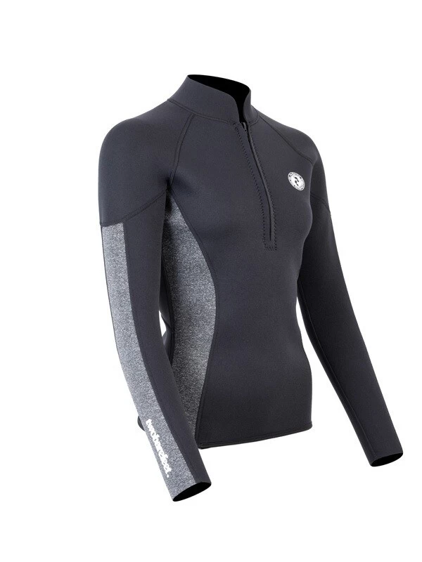 Two Bare Feet Unisex Perspective Half Zip 2.5mm Wetsuit Jacket (Black/Grey) 10 Two Bare Feet Unisex Perspective Half Zip 2.5mm Wetsuit Jacket (Black/Grey) - Image 8