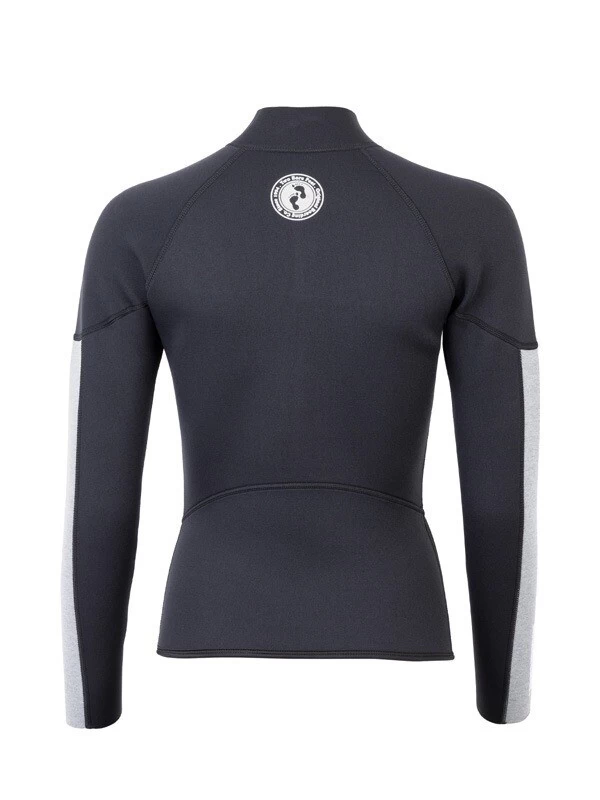 Two Bare Feet Unisex Perspective Half Zip 2.5mm Wetsuit Jacket (Black/Grey/Grey) 7 Two Bare Feet Unisex Perspective Half Zip 2.5mm Wetsuit Jacket (Black/Grey/Grey) - Image 5