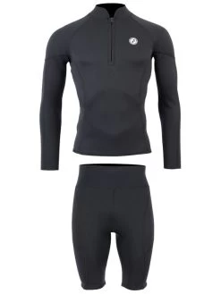 Two Bare Feet Perspective Half Zip 2.5mm Wetsuit Jacket & Shorts Set (Black) 11 Two Bare Feet Perspective Half Zip 2.5mm Wetsuit Jacket & Shorts Set (Black) -Surfline Shop unisex perspective half zip jacket black vista shorts 2 1