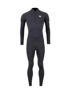 Two Bare Feet Perspective Half Zip 2.5mm Wetsuit Jacket & Pants Set (Black/Grey/Grey)