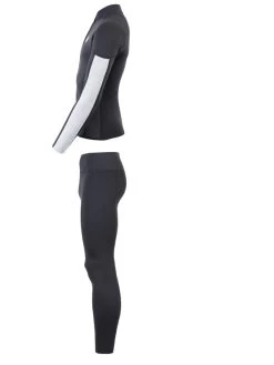 Two Bare Feet Perspective Half Zip 2.5mm Wetsuit Jacket & Pants Set (Black/Grey/Grey) -Surfline Shop unisex perspective halfzip jacket black grey grey vista pants 4