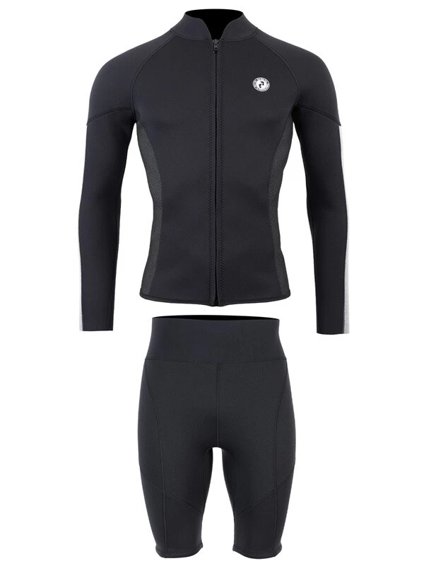 Two Bare Feet Perspective Full Zip 2.5mm Wetsuit Jacket & Shorts Set (Black/Grey/Grey) 4 Two Bare Feet Perspective Full Zip 2.5mm Wetsuit Jacket & Shorts Set (Black/Grey/Grey) - Image 2