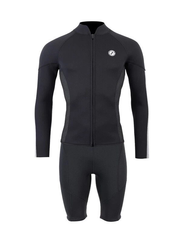 Two Bare Feet Perspective Full Zip 2.5mm Wetsuit Jacket & Shorts Set (Black/Grey/Grey) 3 Two Bare Feet Perspective Full Zip 2.5mm Wetsuit Jacket & Shorts Set (Black/Grey/Grey)
