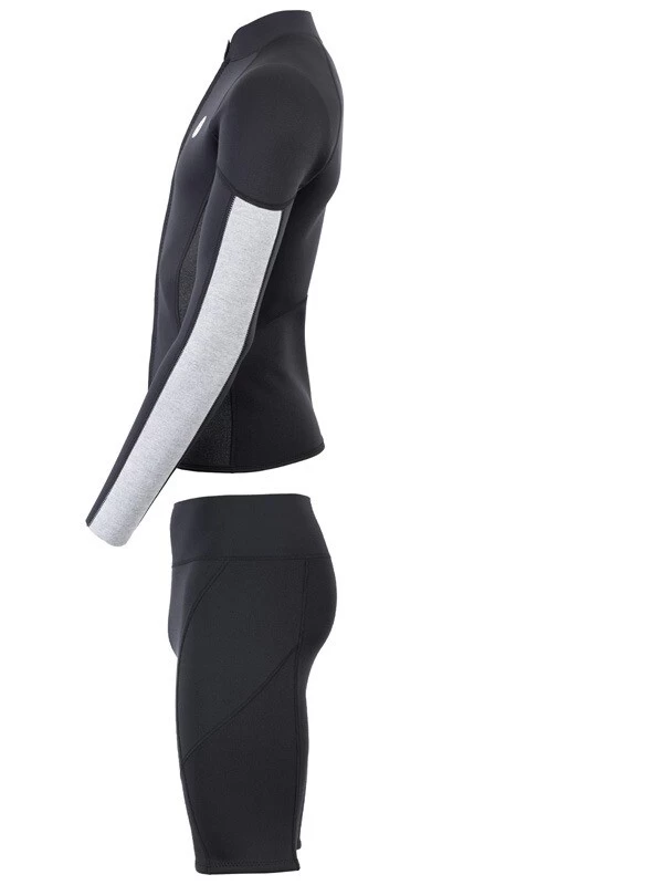 Two Bare Feet Perspective Full Zip 2.5mm Wetsuit Jacket & Shorts Set (Black/Grey/Grey) 6 Two Bare Feet Perspective Full Zip 2.5mm Wetsuit Jacket & Shorts Set (Black/Grey/Grey) - Image 4